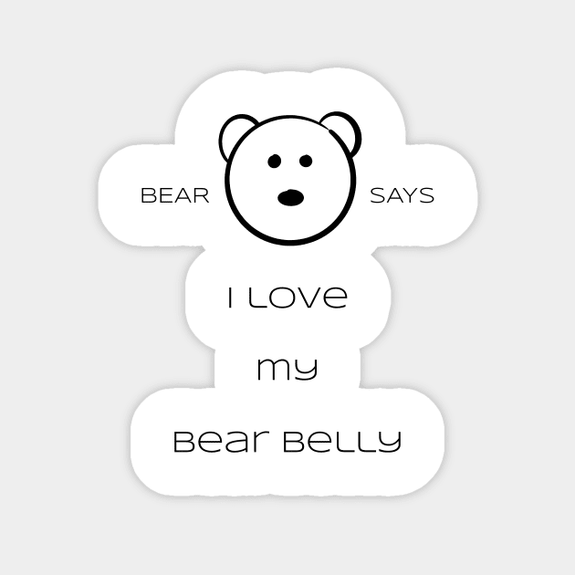 Bear Says: I love my bear belly Sticker by Sissely